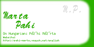 marta pahi business card